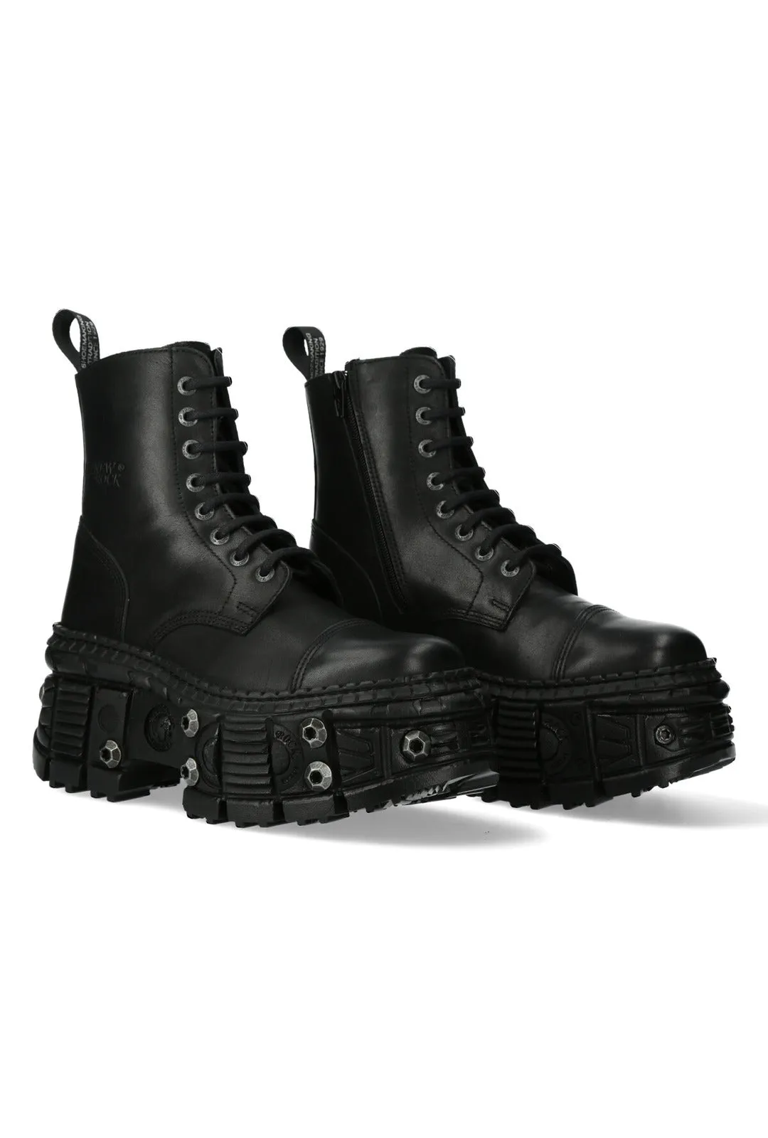 PRE-ORDER M-WALL083C-S7 New Rock Black Platform Boots