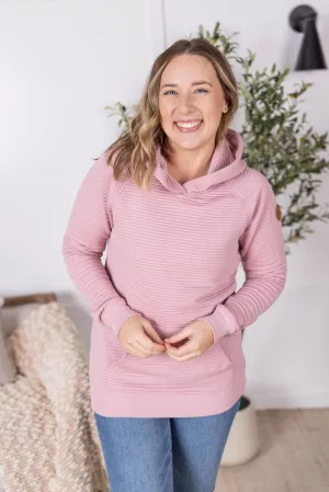 PREBOOK Tatum Textured Pullover Hoodie - Rose