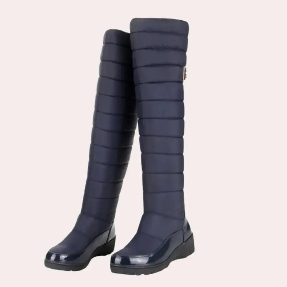 Quilted Knee-High Boots - Warm and Trendy
