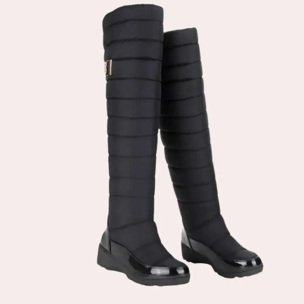 Quilted Knee-High Boots - Warm and Trendy