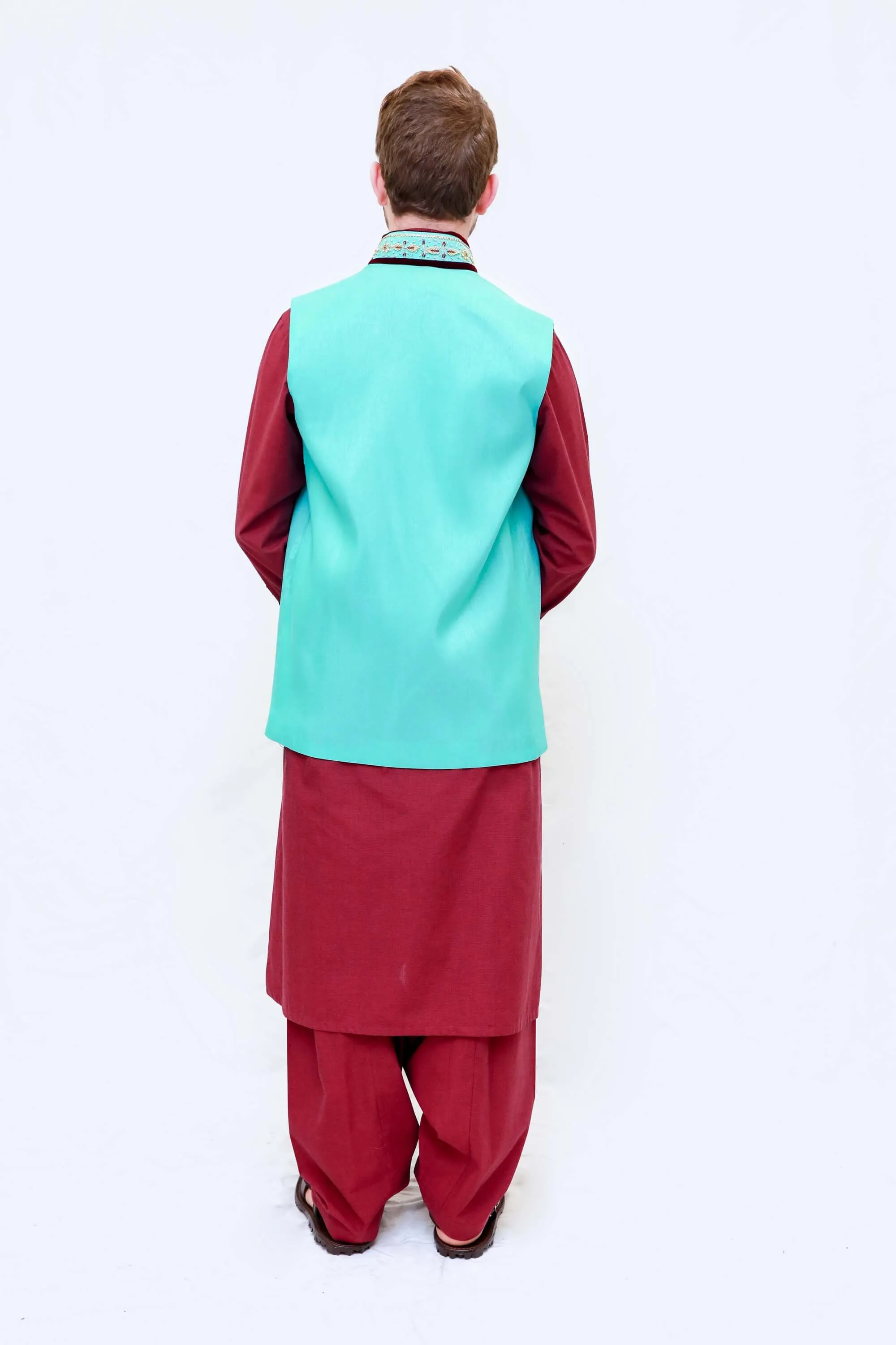 Red Cotton Suit - Salwar Kameez