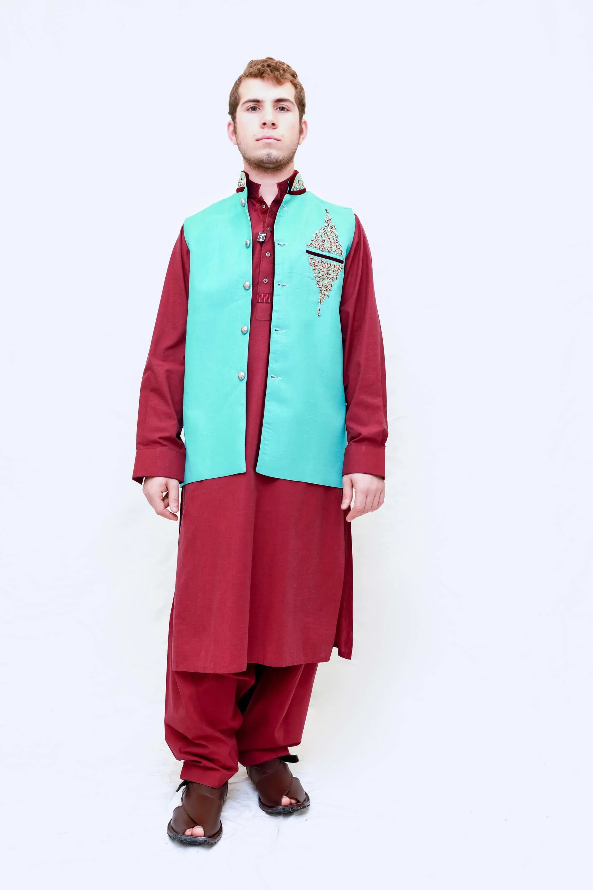 Red Cotton Suit - Salwar Kameez