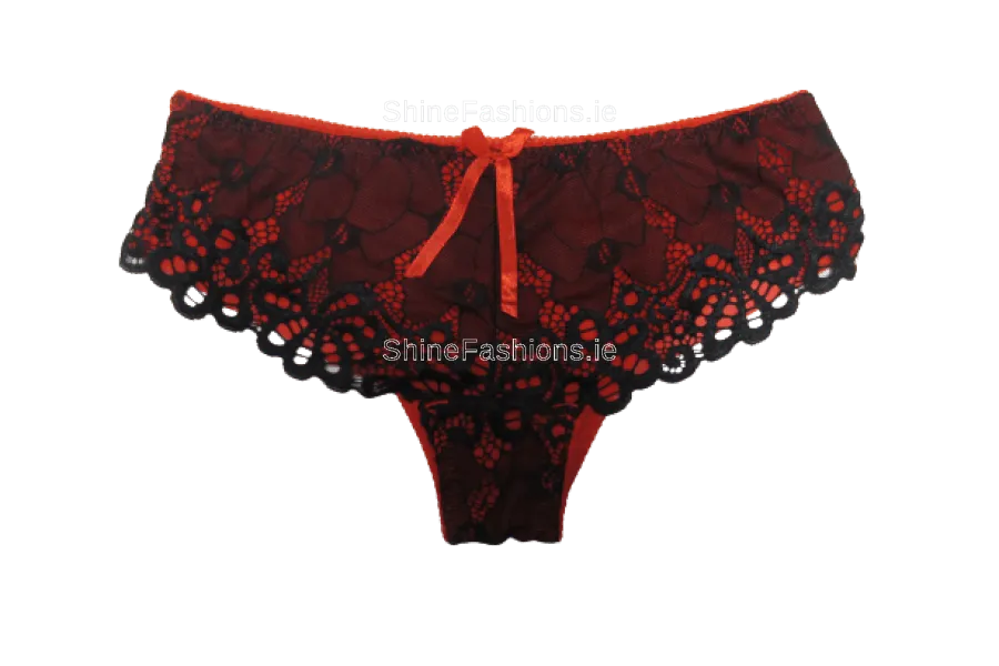 Red Lace Design Lingerie Set
