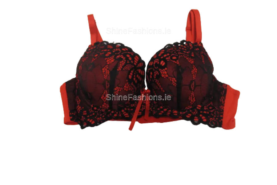 Red Lace Design Lingerie Set