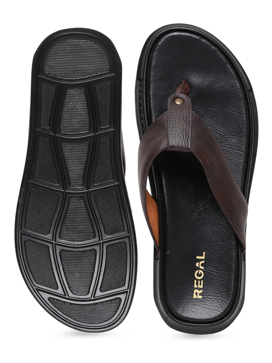 Regal Brown Men Casual Thongs