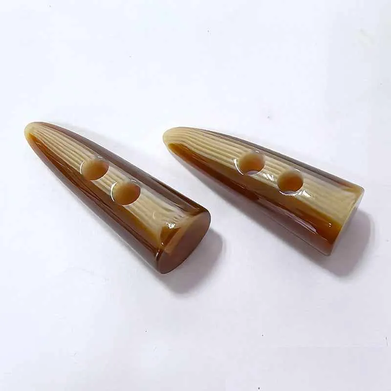 Resin Faux Horn 2-Hole Toggle Buttons -Trench Coat Fasteners 30pcs
