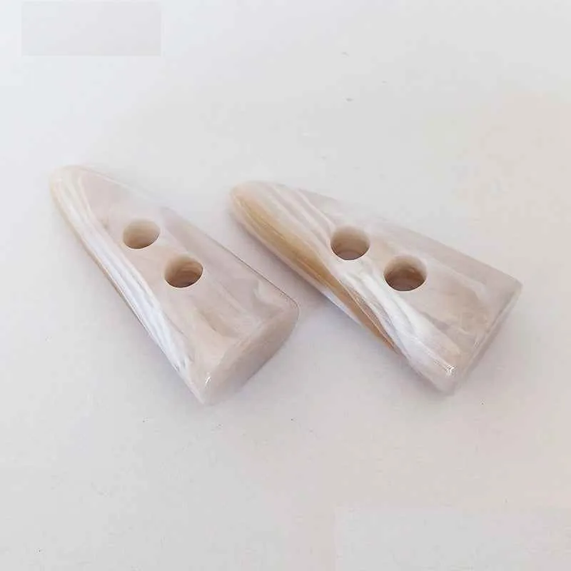Resin Faux Horn 2-Hole Toggle Buttons -Trench Coat Fasteners 30pcs