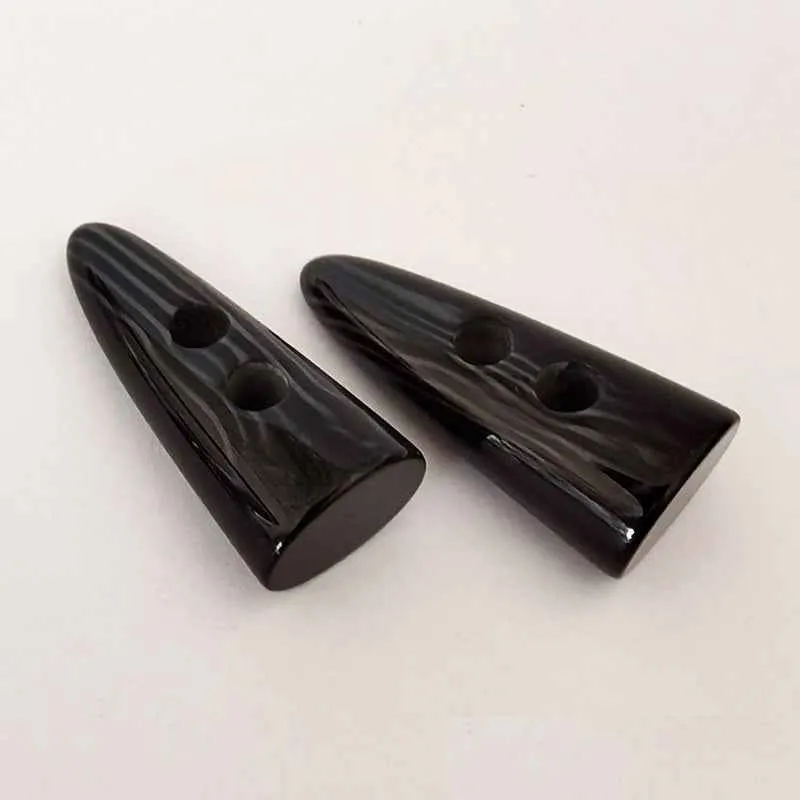Resin Faux Horn 2-Hole Toggle Buttons -Trench Coat Fasteners 30pcs