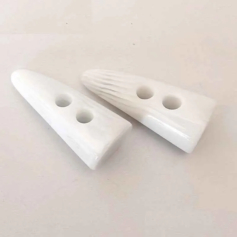 Resin Faux Horn 2-Hole Toggle Buttons -Trench Coat Fasteners 30pcs
