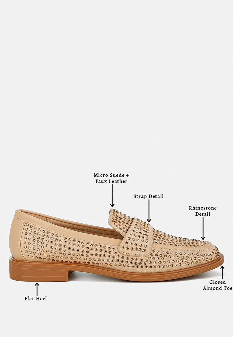 Rhinestones Embellished Loafers By Ruw
