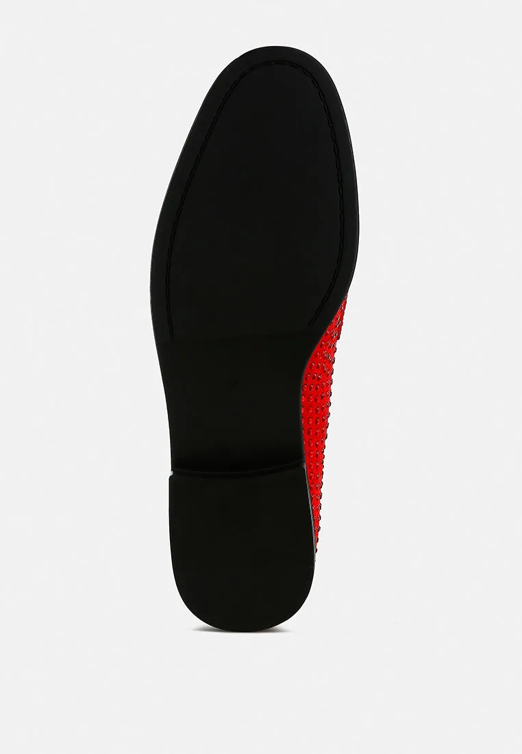 Rhinestones Embellished Loafers By Ruw