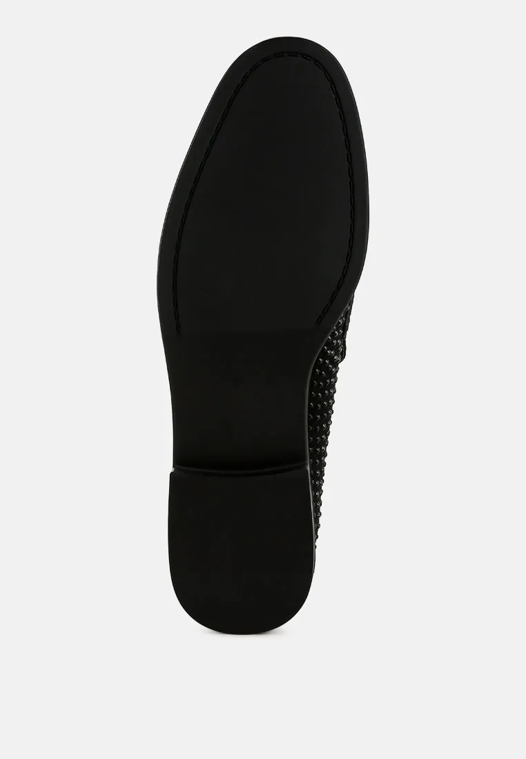 Rhinestones Embellished Loafers By Ruw