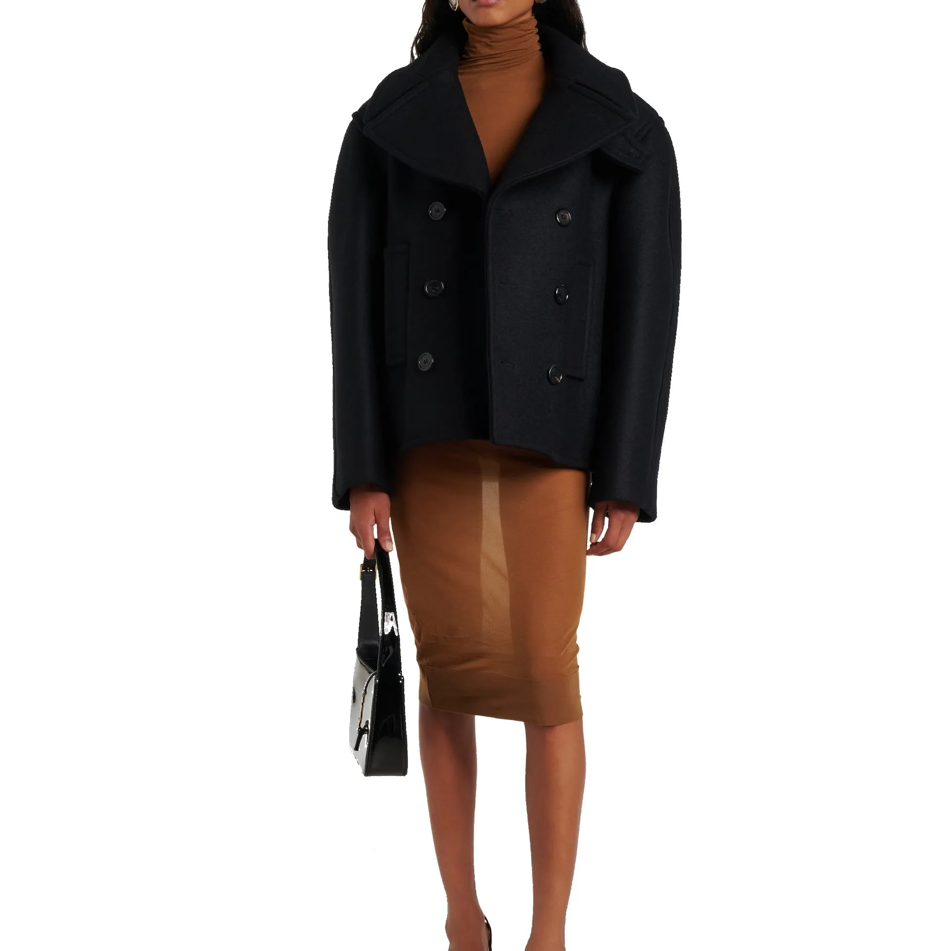 Saint Laurent överdimensionerad jungfru peacoat