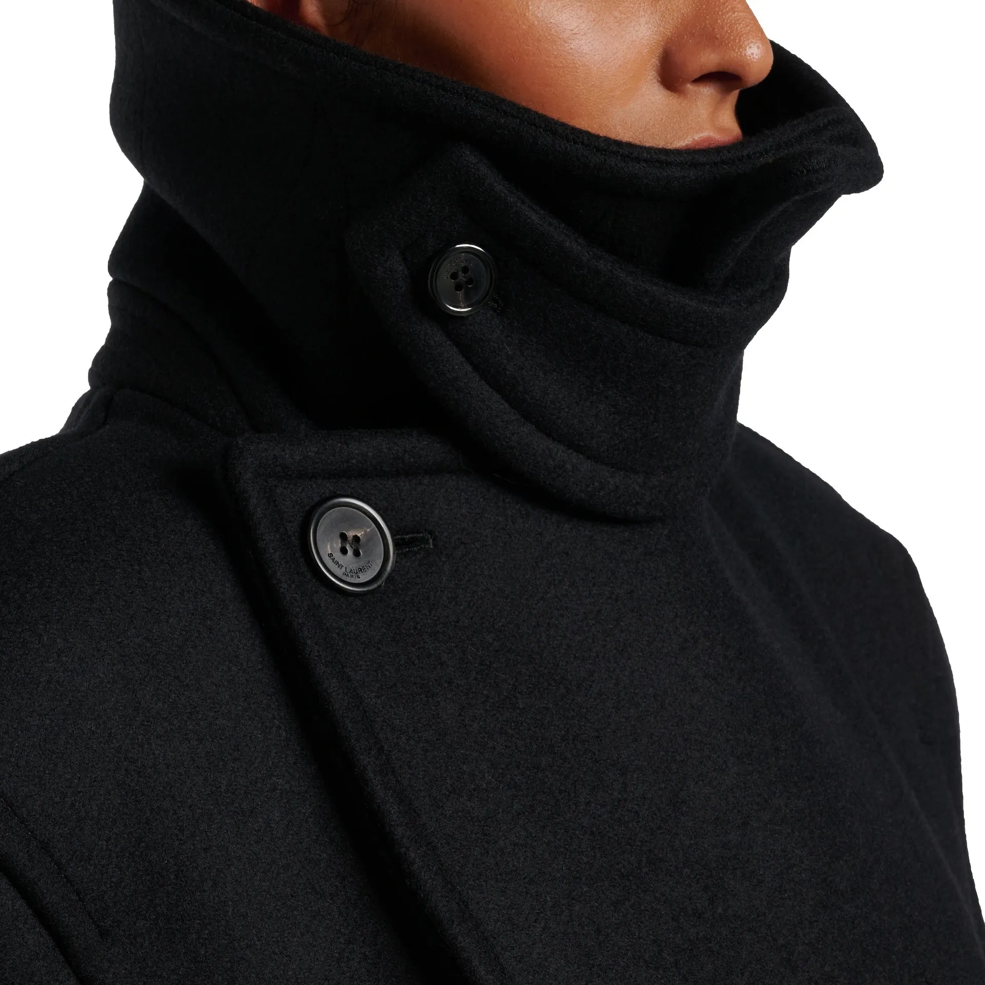 Saint Laurent överdimensionerad jungfru peacoat