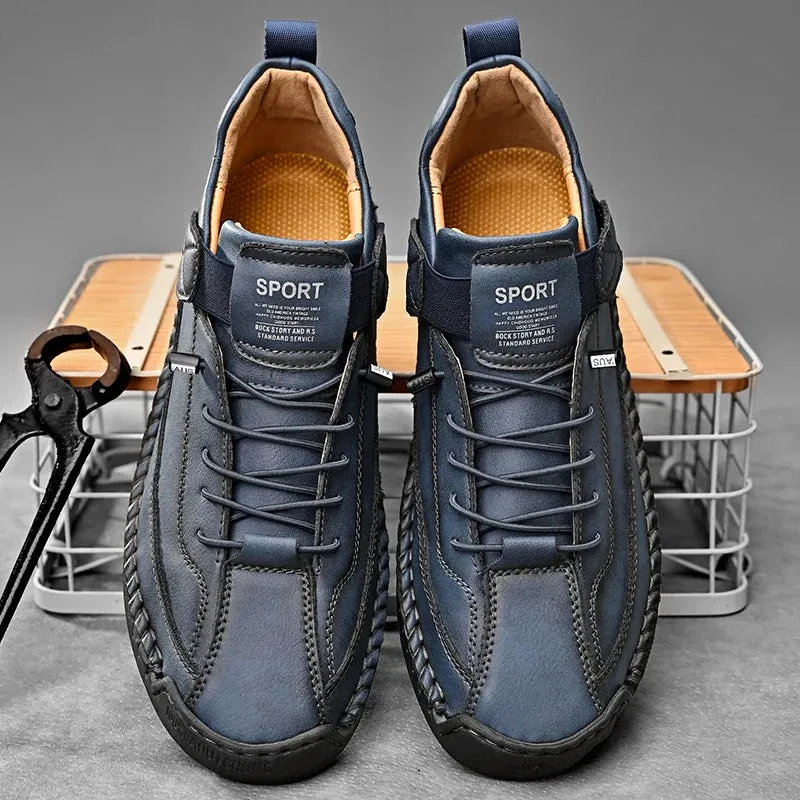 Santiago | Handmade Leather Casual Slip-On Loafers for Men - Breathable Flats & Fashionable Moccasins