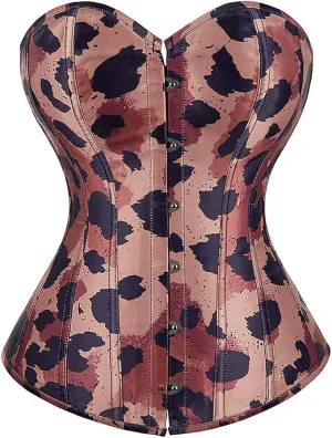 Satin Floral Lace Up Corset Bustier