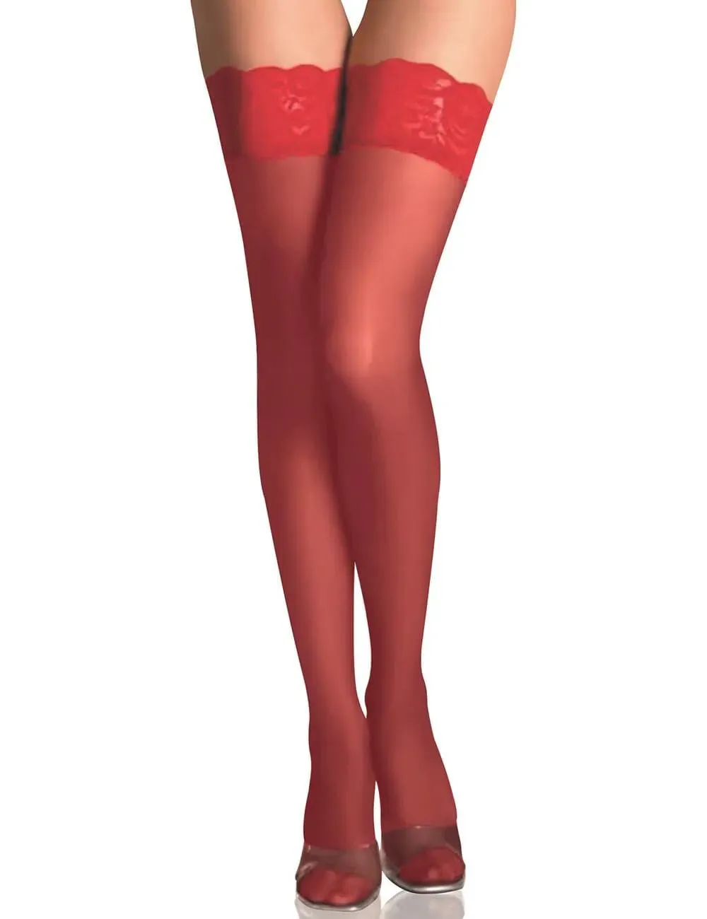 Scandals  Lace Trim Stockings - Elegant Floral Design for Seductive Moments