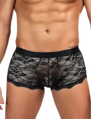 Scandals Lacey Corset Back Trunk - Sheer Men's Lace Underwear
