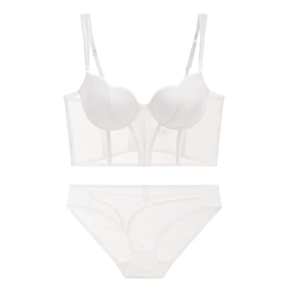 Scoop Cup Corset Bra and Panty Set