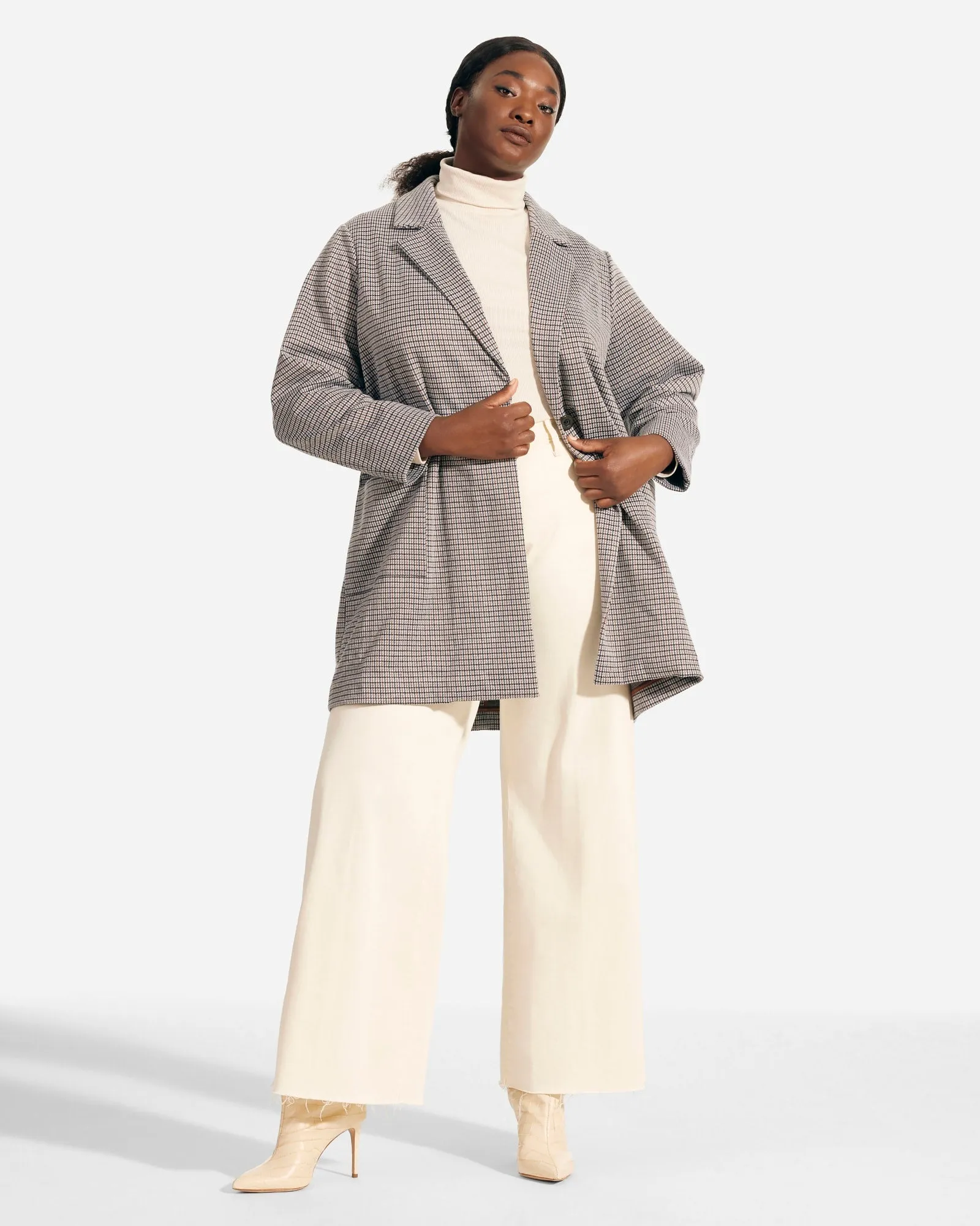 Seona Lapel Collar Coat | Black / Grey / Camel