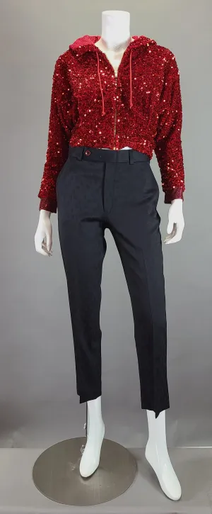 Sequin Cropped Hoodie