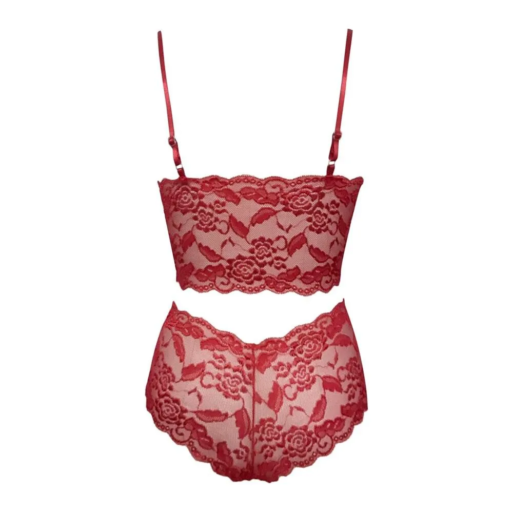 Sexy Lingerie Underwear Bra and Shorts Solid Lace