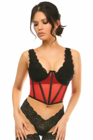 Sexy Red Mesh Open Cup Waist Cincher