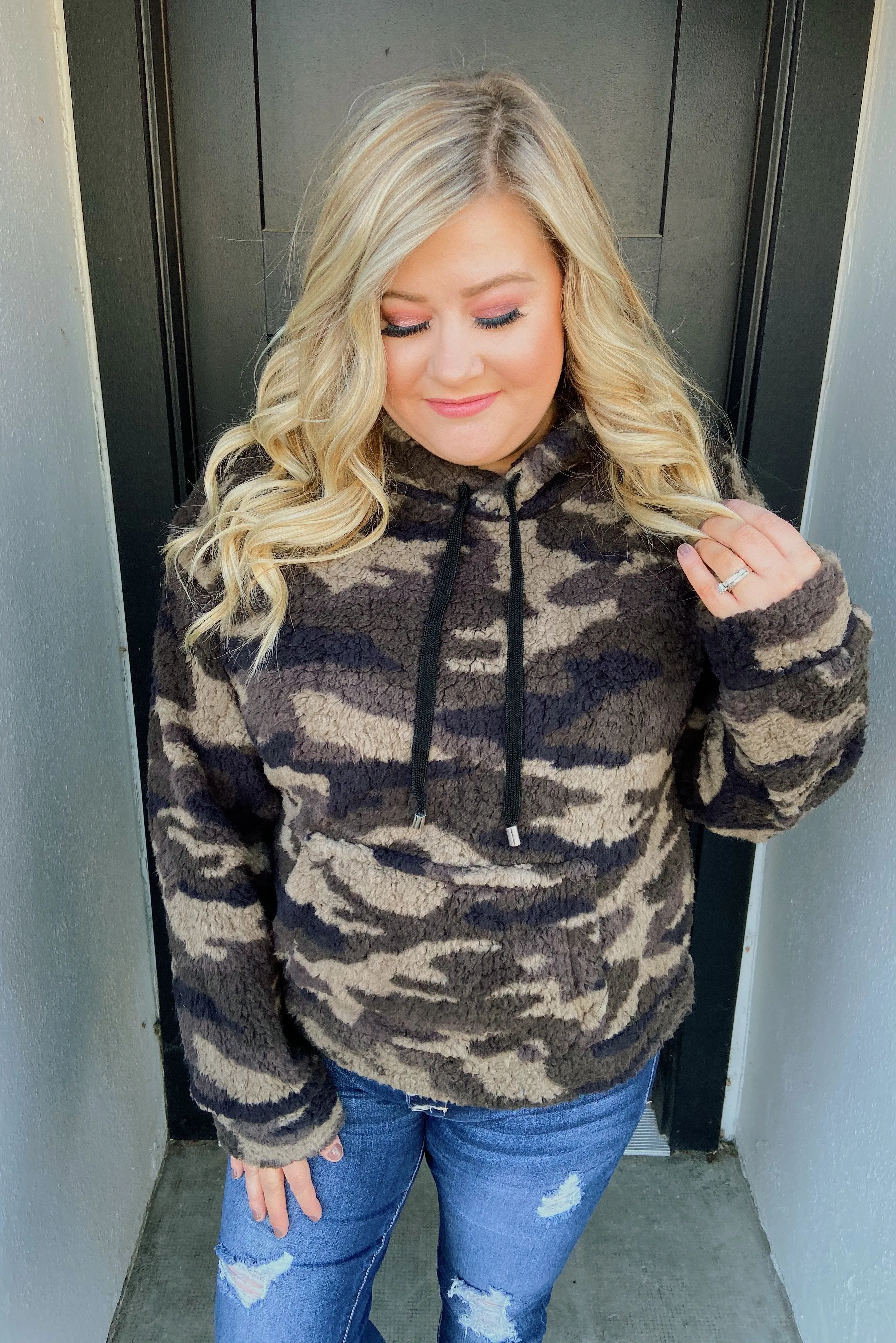 Sherpa Hoodie- Camo