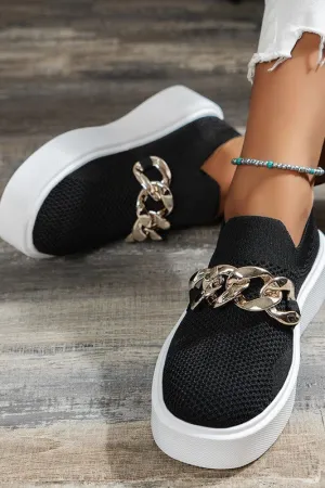 Slip On Sneakers Casual Canvas Loafers - Black