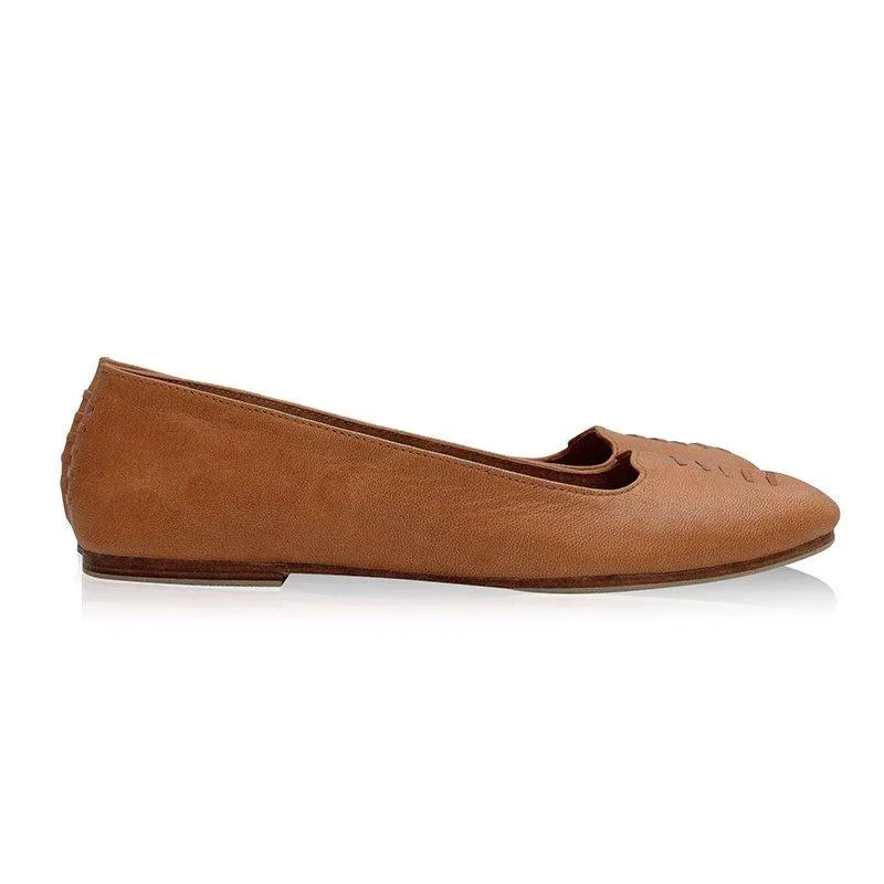 Solid Split Flat Heel Slip On Loafers