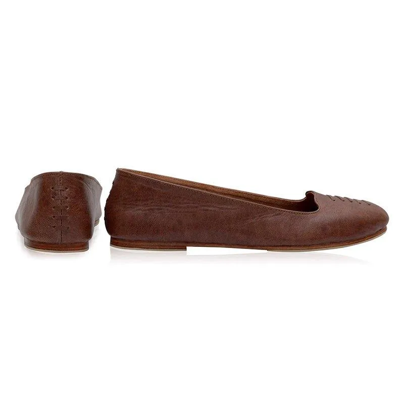 Solid Split Flat Heel Slip On Loafers