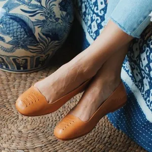 Solid Split Flat Heel Slip On Loafers