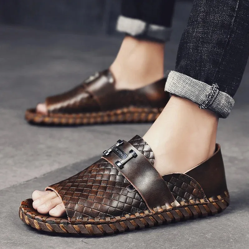 Sommer 2024 Herren Retro Casual Leder Von UrbanNomad