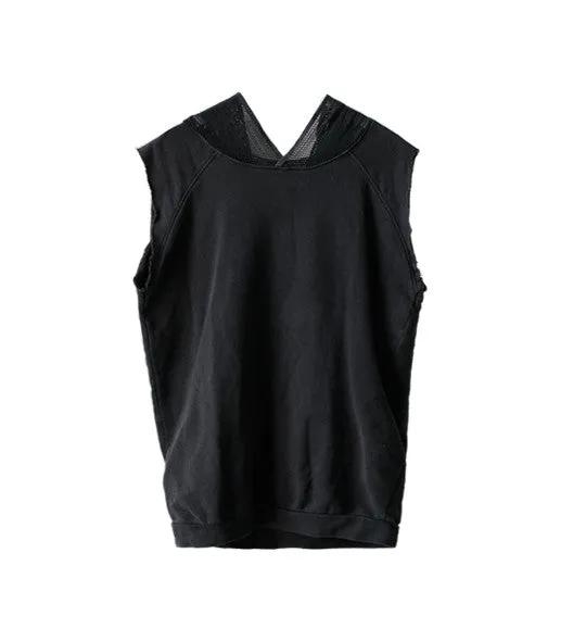 S/S03 ‘Consumed’ Black Sleeveless Net Hoodie by Raf Simons