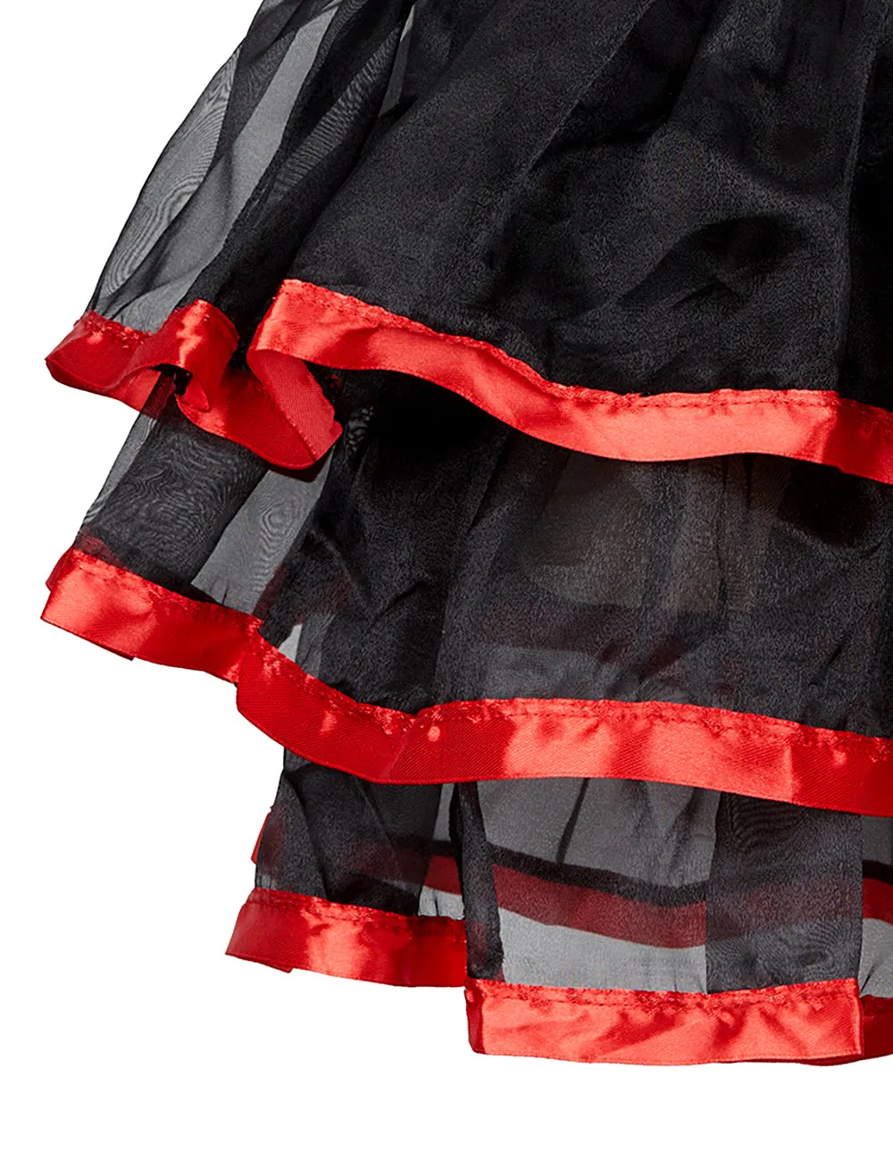 Steel Bones Black Lace Red Corset