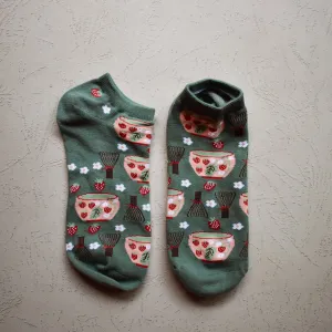 Strawberry Matcha Ankle Socks