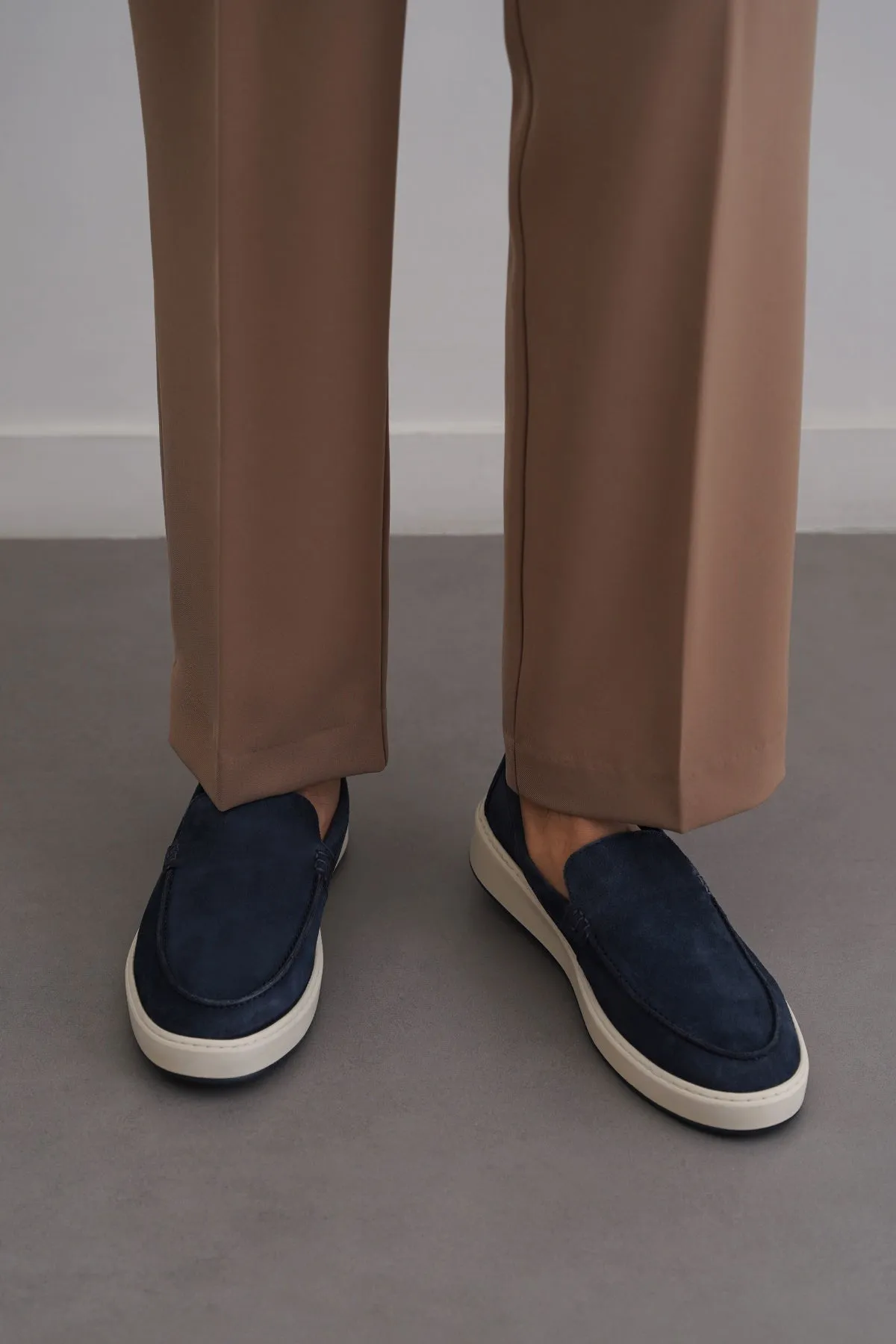 SUEDE LEATHER SLIP ON LOAFERS