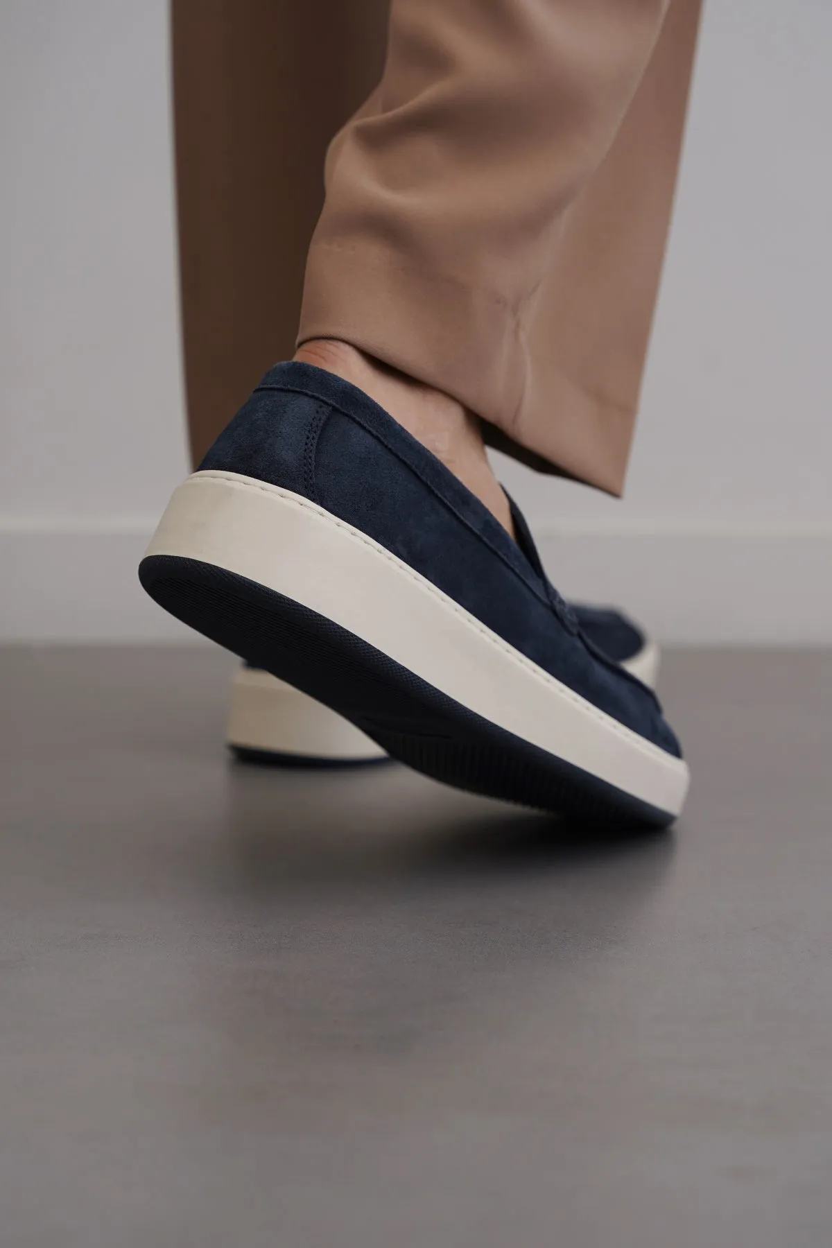 SUEDE LEATHER SLIP ON LOAFERS