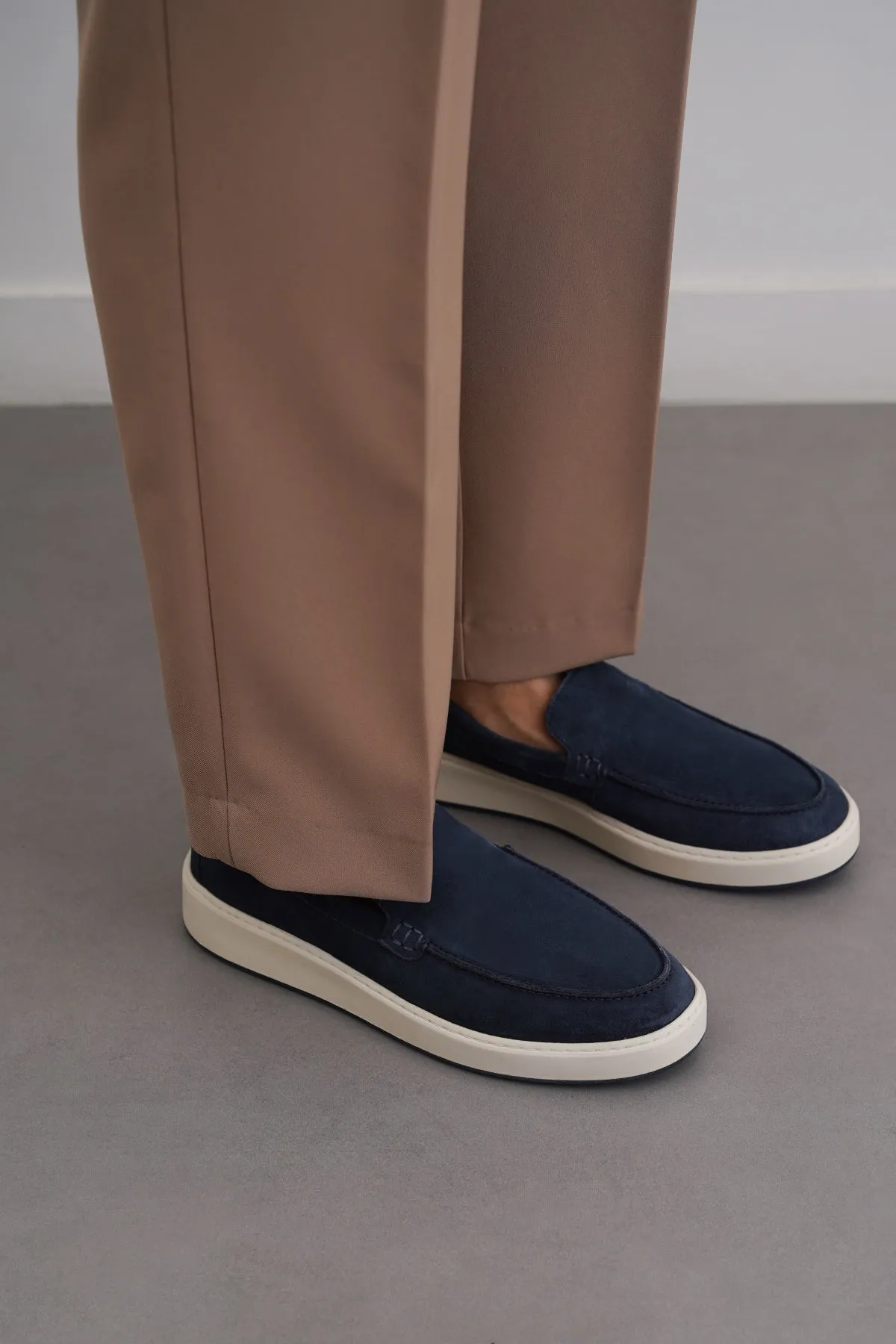 SUEDE LEATHER SLIP ON LOAFERS
