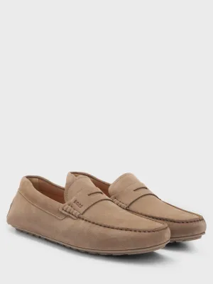 SUEDE MOCCASIN LOAFERS Beige