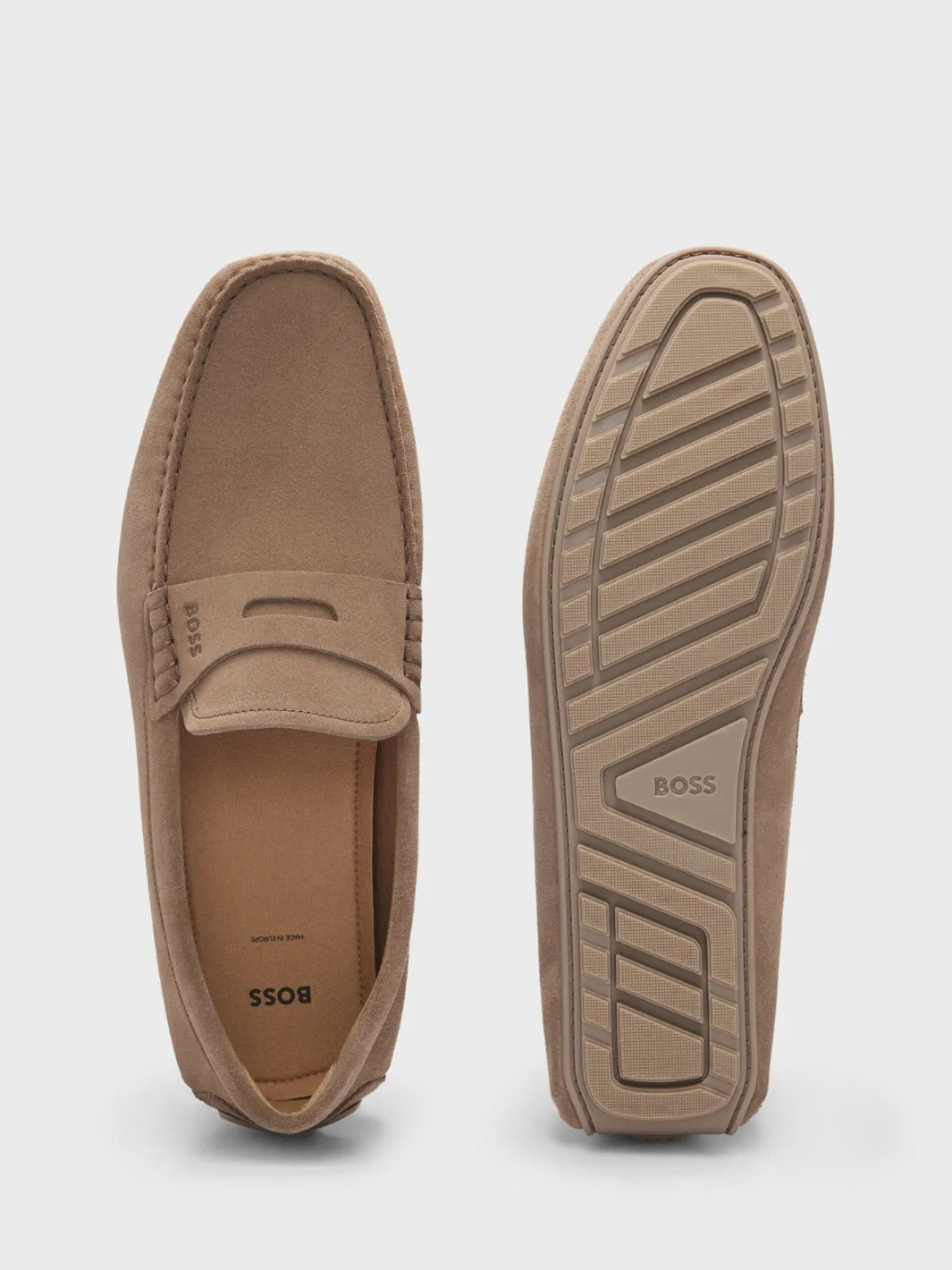 SUEDE MOCCASIN LOAFERS Beige