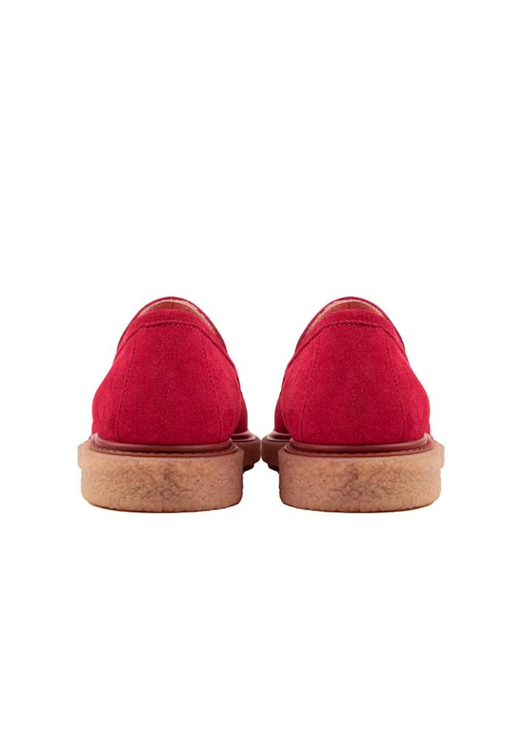 Suede Slip-On Loafers - Red