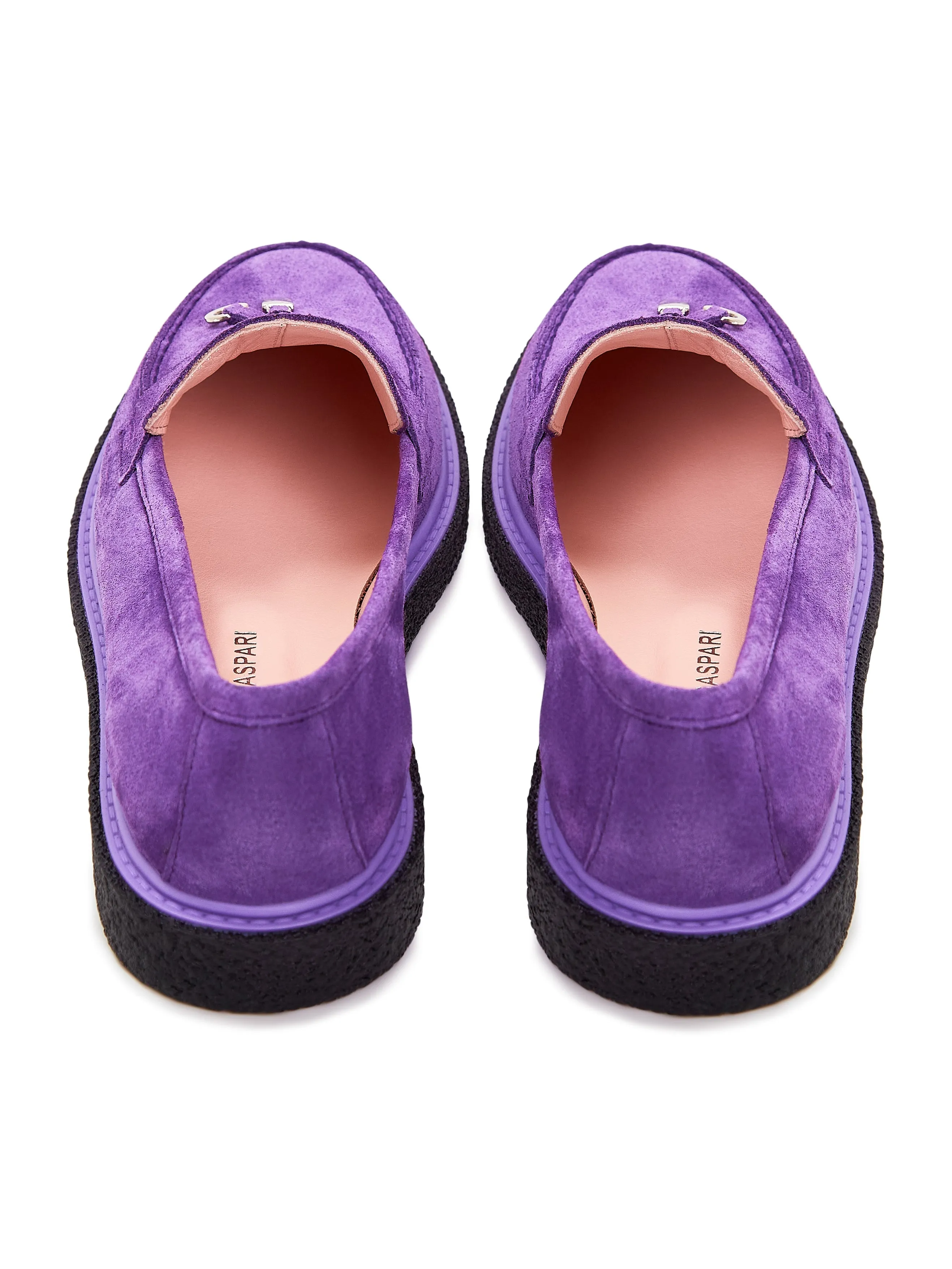 Suede Slip-On Loafers - Violet