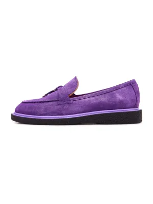 Suede Slip-On Loafers - Violet