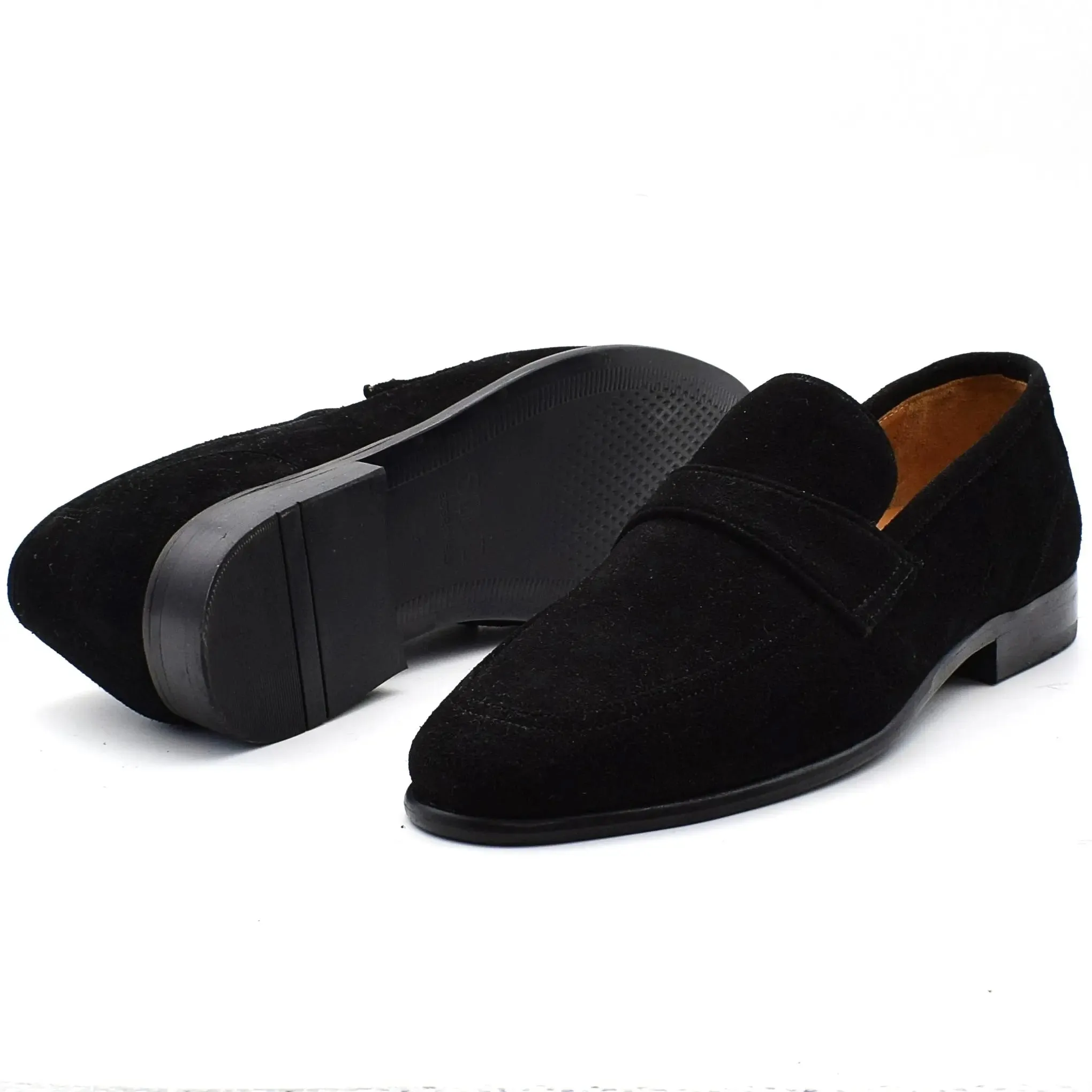 SUEDE STRAP LOAFERS