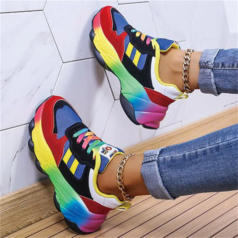 Super Cool Rainbow Color Hip Hop Street Sneakers