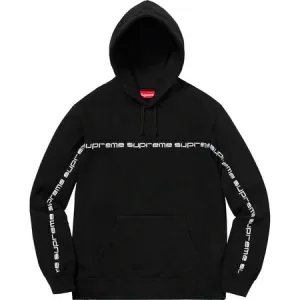 Supreme Text Stripe Hoodie- Black