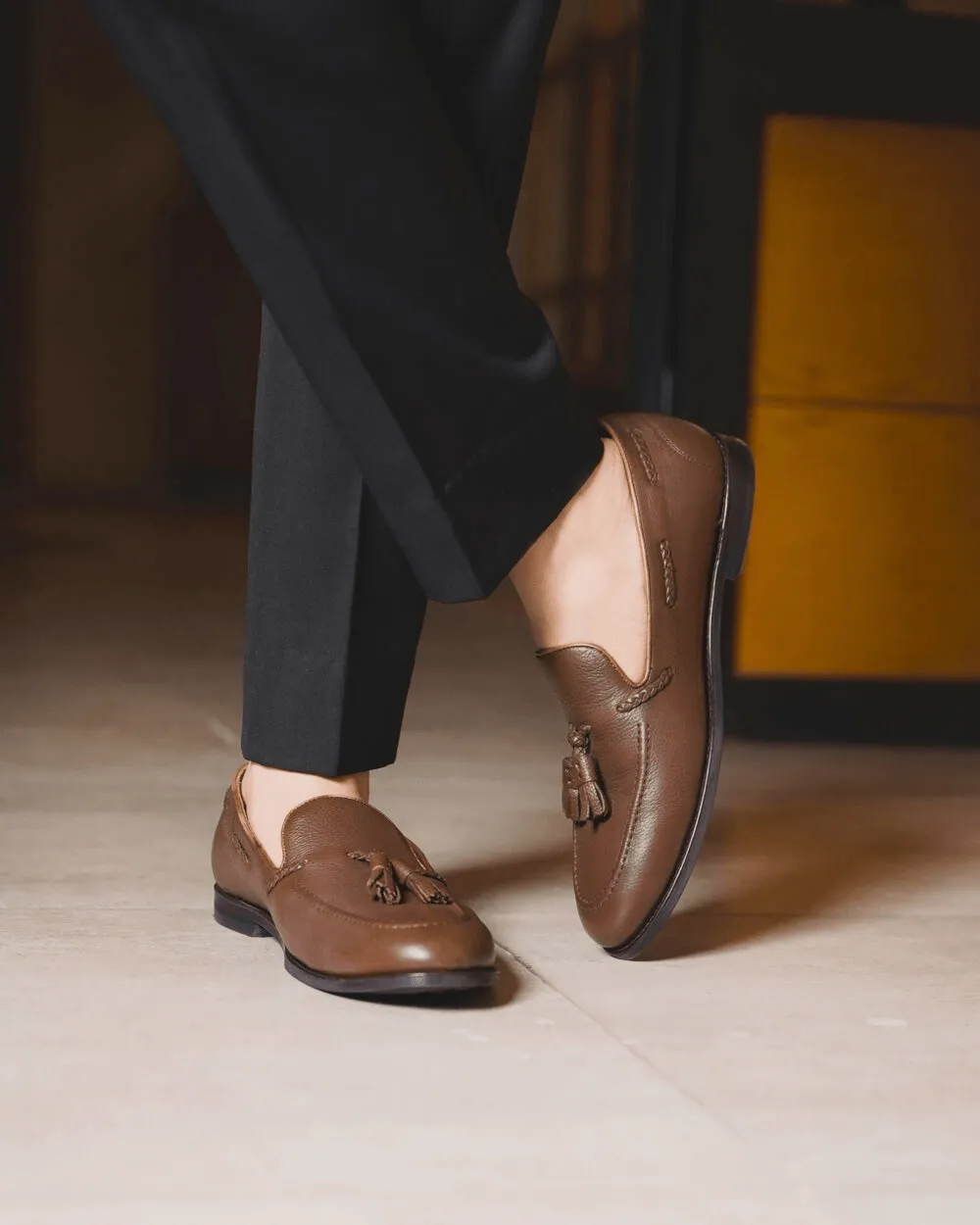 Tan Brown Leather Tassel Loafers – Men's Dress Shoes | UK