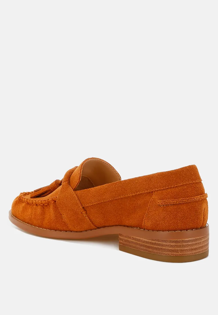 Tassels Detail Suede Loafers By RAG