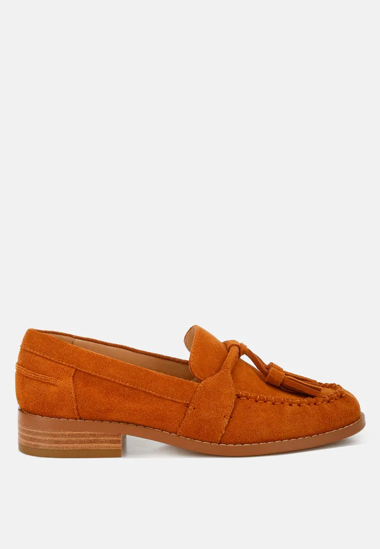 Tassels Detail Suede Loafers By RAG